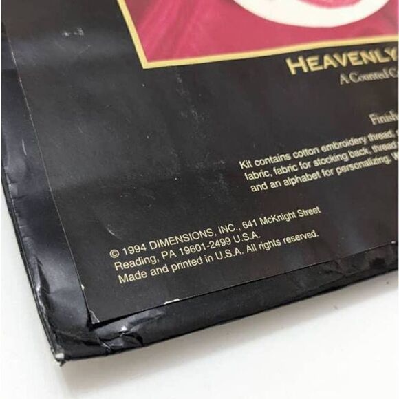 Dimensions Gold‎ Heavenly Angel Stocking 8450 Cross Stitch Christmas Vintage 90s - Picture 5 of 7